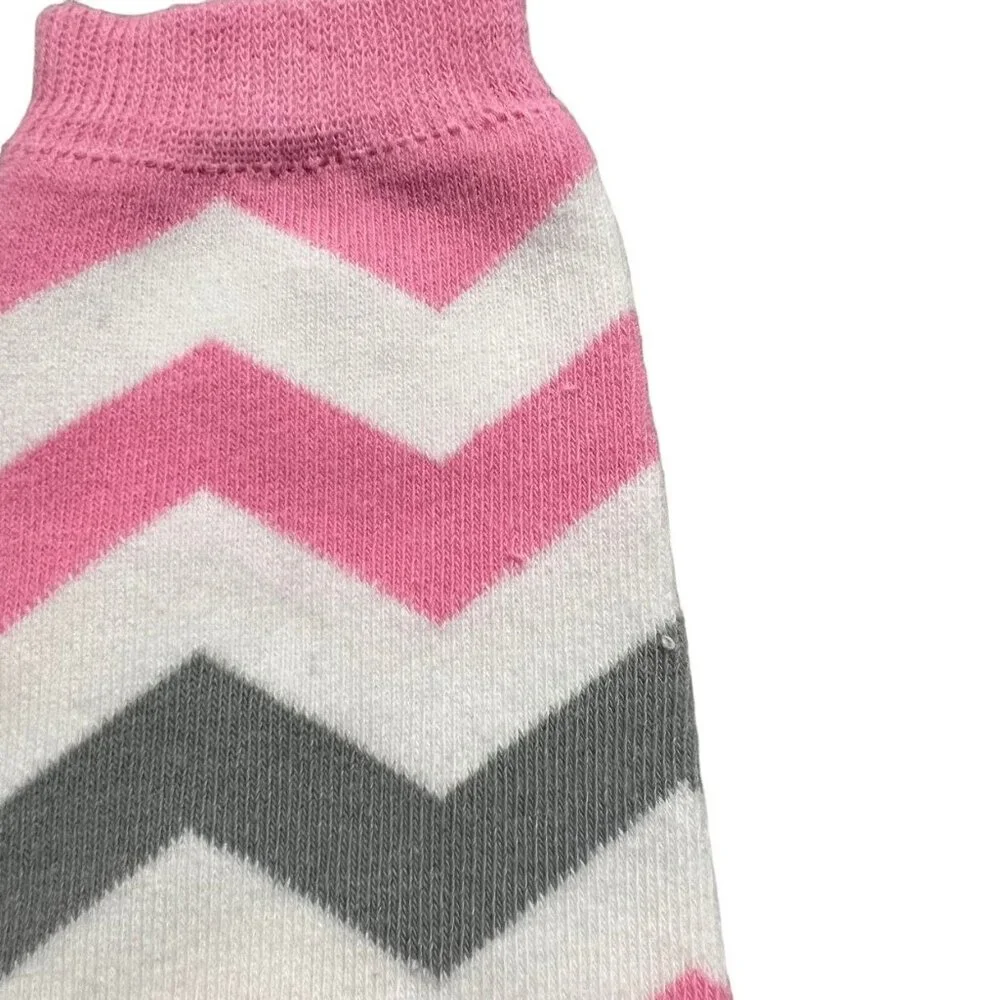 Pink & Grey Chevron One-Size Baby Leg Warmers